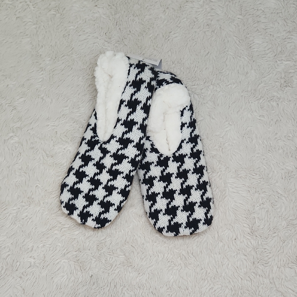 🎉 Women's Mixit Jcpenney Houndstooth Cozy  Slippers Sz Small/Med NWT